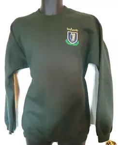 Gildan Activewear Med Dark Green Cotton Blend Ireland Crest Sweatshirt Pullover - Picture 1 of 4