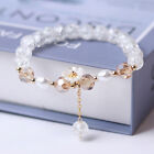 Crystal Beads Bracelet Women Pearl Flower Pendant Friendship Bracelet Bangle