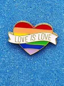 Rainbow Gay Pride Love is Love Heart LGBTQ Lapel Pin Add 2 Cart 4 Comb. Shipping - Picture 1 of 3