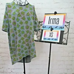 NWT LulaRoe Kermit the Frog Irma High-Low Tunic • X-Small - Picture 1 of 1