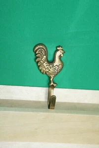 vintage brass rooster wall mount coat hanger - Picture 1 of 2