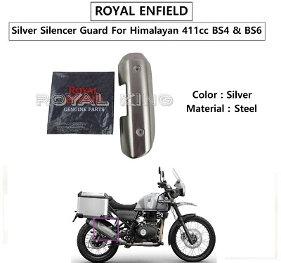 Royal Enfield Himalayan 411cc BS4 & BS6 "Silver Silencer Guard" - Photo 1/4