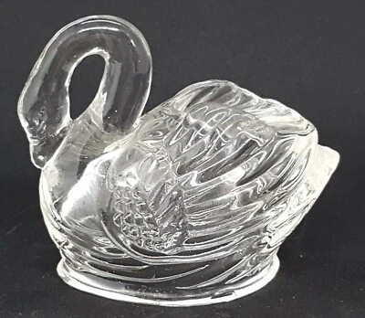 Clear glass vintage Art Deco antique swan ornament figurine - Image 1 of 4
