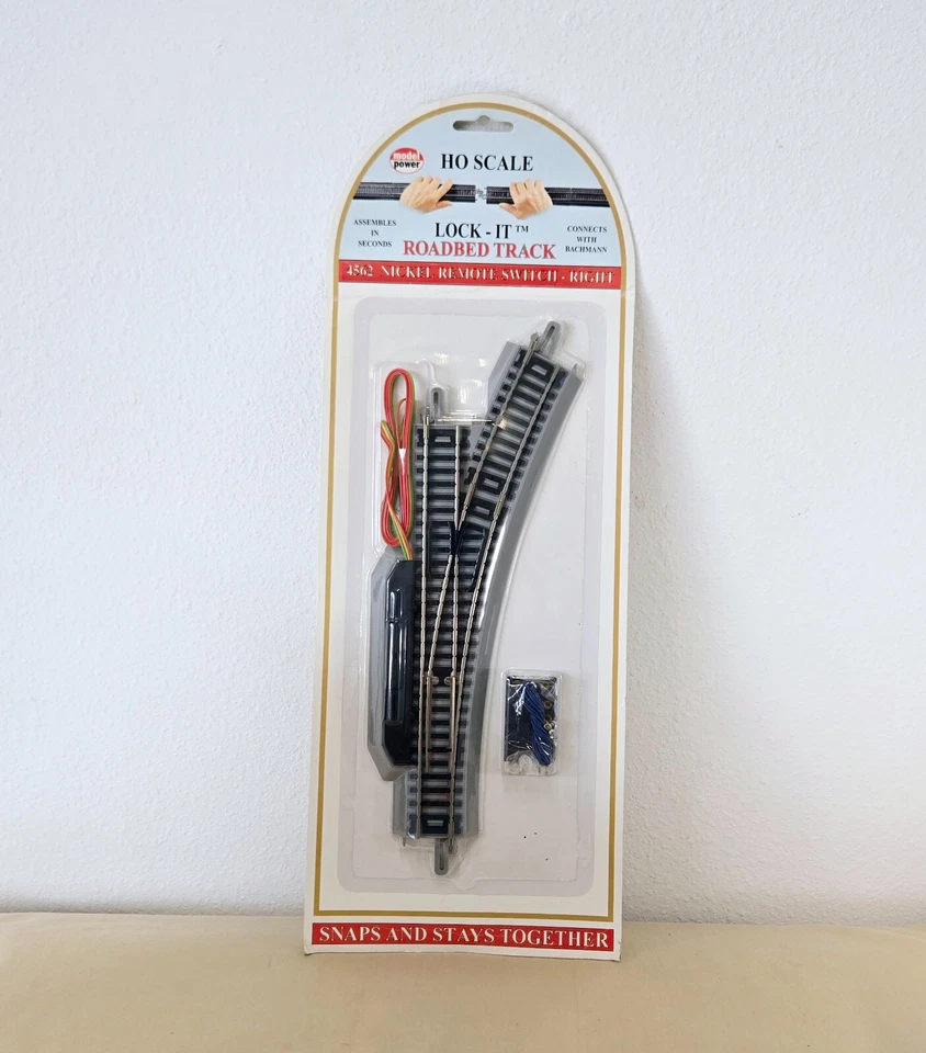 Model Power Roadbed Track HO Nickel Remote Switch Right 4562 New and Sealed - Image 1 of 2