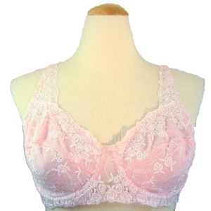 Sujetador BREEZIES Teñido de Encaje Bajo Alambre con UltimAir Rosa con Encaje Blanco Talla 34C - Imagen 1 de 2