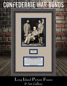 Confederate States of America Original 1862 40 Dollar War Bond Receipt Framed - Picture 1 of 6