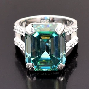 RARE Certified 13.15 Ct Blue Diamond Ring With Accents-Great Luster, No Tarrif. - Picture 1 of 10