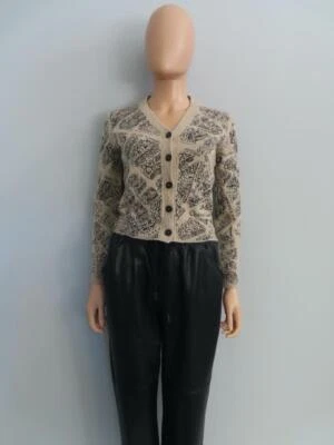Suéter Cárdigan CHRISTIAN DIOR Beige/Negro Plan de Paris F 34/US 2 Foto 1 de 4