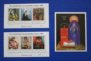 Micronesia (#321-323) 1998 La Virgen en el Arte del Siglo XX Juego de hojas de recuerdo - Imagen 1 de 4