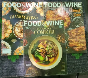 Food & Wine Magazines Lot Of 3 Cooking Recipe Taste Travel Dining Dinner Supper  - Imagen 1 de 4