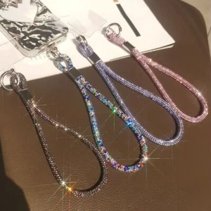 Bright Rhinestone Phone Lanyard Anti-lost Wrist Rope Phone Accessories - Photo 1 sur 21