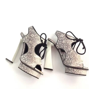 $1050 Proenza Schouler Womens Peep Toe Pumps Platform Snakeskin Leather Size 36 - Picture 1 of 7