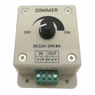 PB-VERSAND® LED Dimmer 12V 24V DC 8A Controlador de Brillo Tira LED Tira PWM Regulador