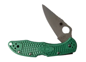 Spyderco Delica A Seki-City Japan VG-10 Pocket Knife - Green - Picture 1 of 15