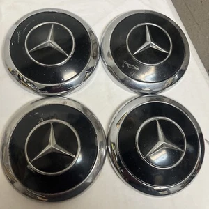 Mercedes Benz Dog Bowl Hubcaps (4) Black - Picture 1 of 6