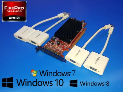 Dell Optiplex SFF/DT 390 780 790 990 7010 9010 AMD Quad 4 Monitor VGA Video Card - Image 1 of 2