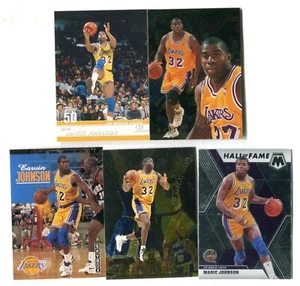Magic Johnson 5 Card Basketball Card Lot HOF MSU LA LOS ANGELES LAKERS (LOT 28) - Picture 1 of 1