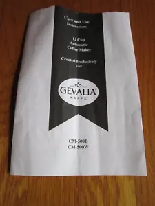Folleto de instrucciones de cuidado y uso Gevalia Kaffee CM-500B, cm-500 W SOLO GUÍA - Imagen 1 de 2