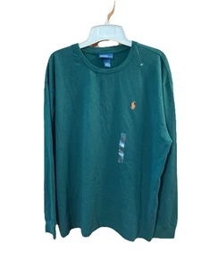 Polo Ralph Lauren Men's Vtg Long Sleeve T-Shirt Sz L New Green Crew Neck Preppy - Picture 1 of 6