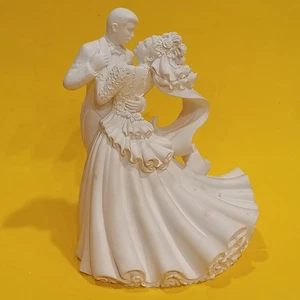 Vintage Wilton Bianca Hochzeitstorte Topper, Braut & Bräutigam erster Tanz - Bild 1 von 3