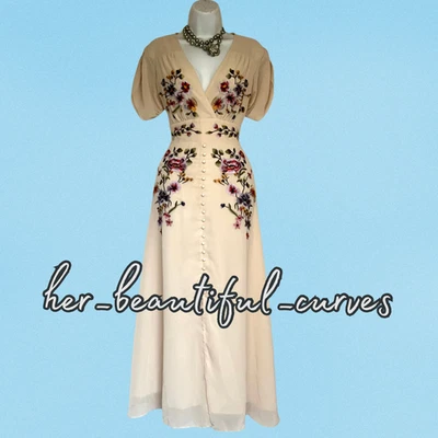 HOPE & IVY EMBROIDERED FLROAL WEDDING OCCASION PARTY DRESS SIZE 16 - Image 1 of 4