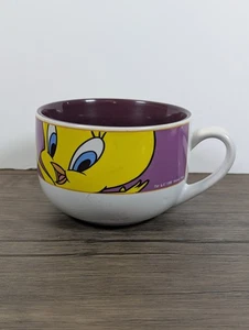 Taza de café vintage Looney Tunes cuenco de sopa Warner Bros 1998 Tweety Bird - Imagen 1 de 8