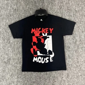 Mickey Mouse Shirt youth M Walt Disney Classic Retro Cotton Black Short Sleeve - Picture 1 of 8