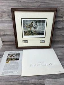 Primer hábitat de vida silvestre de Canadá, patos, impresión de sello firmada de Robert Baten 1985 - Imagen 1 de 7