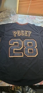 Buster Posey San Francisco Giants Men's Alternate Black Jersey w/ Team Patch - Picture 1 of 9