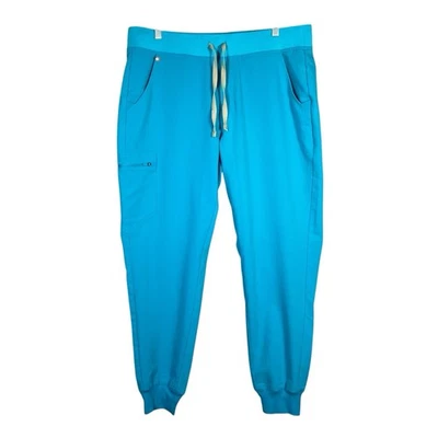 Pantalones Médicos FIGS Zamora Jogger Para Mujer’s L Vibrante Aqua Teal Bolsillo con Cremallera Foto 1 de 4