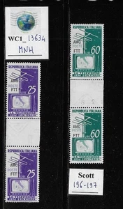 WC1_13634. ITALY: TRIESTE FTT. Gutter pairs 1954 START OF TV. Scott 196-197. MNH - Picture 1 of 1