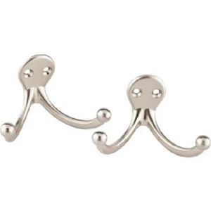 (5-2pk)-National Hardware Satin Nickel Double Wardrobe Coat & Hat Hook N325-522 - Picture 1 of 1