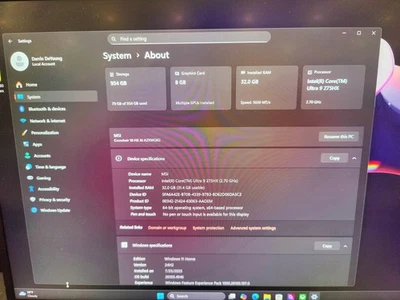 MSI Crosshair 18 HX AI Intel Ultra 9 275HX NVIDIA RTX 5070 32GB RAM 1TB NVMe - Image 1 of 3