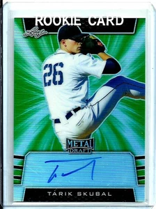 TARIK SKUBAL 2019 Leaf Metal Draft Rookie RC AUTO SSP # d 4/10 GREEN Prismatic - Picture 1 of 3
