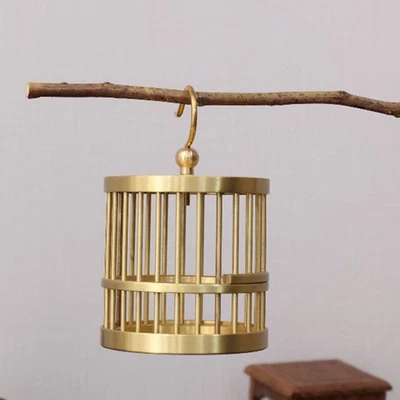  Bird Cage Adornment Desktop Cage Ornament Landscape Ornament Brass Bird Cage - image 1 of 4