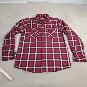 Dixxon The Cellar Flannel Shirt Mens Medium Maroon Red Button Up Long Sleeve - Picture 1 of 8