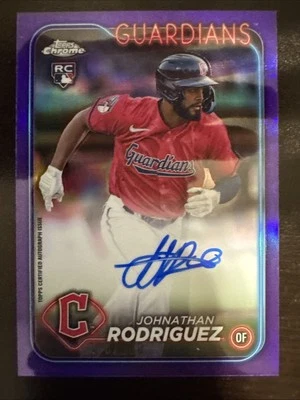 2024 Topps Chrome Update Johnathan Rodriguez Purple Refractor RC Auto /250 - Image 1 of 2