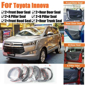 Door Rubber Seal Strips Weather Draft Wind Noise Reduction Kit For Toyota Innova - Picture 1 of 11