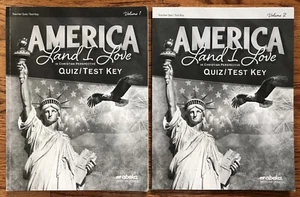 Abeka America Land I Love Fourth Edition Teacher Quiz & Test Key Volumes 1 and 2 - Picture 1 of 19