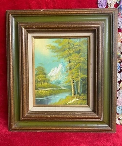 Original Landscape Painting by Linden? In Wooden Frame - Picture 1 of 5