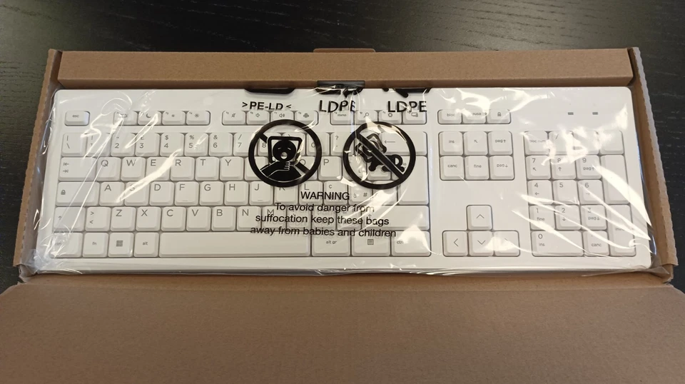 HP 125 WHITE WIREK KEYBOARD IT STOCK 14PZ. - Immagine 1 di 1