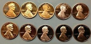 1980~1989 S Lincoln Penny Gem Proof Run 10 Coin Decade Set US Mint Lot FREE SHIP