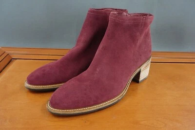 Zapato Ecco Shape Sartorelle Mujer 9.5 Rojo Gamuza Cremallera Tacón Apilado Botín al Tobillo Foto 1 de 4