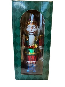 Jenny & Jeff Designs mundgeblasener Glas Nussknacker Weihnachtsschmuck 6,5" Urlaub - Bild 1 von 7