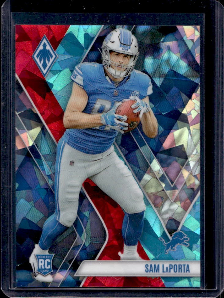 2023 Panini Phoenix Sam LaPorta Fire & Ice Parallel Rookie RC #3/50 #115 Lions