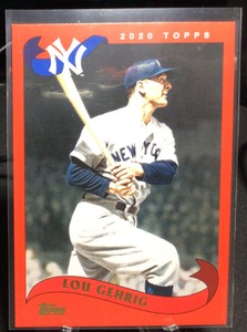 Lou Gehrig 2020 Topps Archives 2002 Topps RARE Red /75 #281 HOF