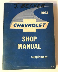 Chevrolet 1963 de colección suplemento taller de autos reparación manual original concesionario - Imagen 1 de 3