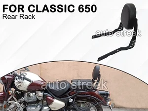 Fit For Royal Enfield Classic 650 BLACK REAR BACKREST WITH PAD - Picture 1 of 9