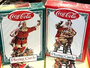 Vintage Coca Cola Playing Cards 2 Decks SEALED Playing Cards Collectible Tin 90s - Picture 1 of 7