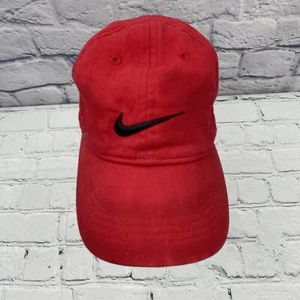 Nike Dri Fit Swoosh Logo Baseball Cap Kids 4-7 Child Toddler Red Black Logo - Picture 1 of 9
